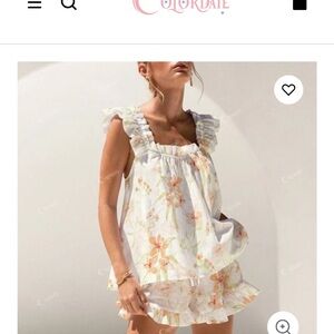 Floral Ruffle Pajama Set